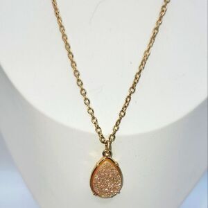 Kendra Scott KS Like gold Tone Pendant Necklace In Peach Drusy Durzy Brides Maid